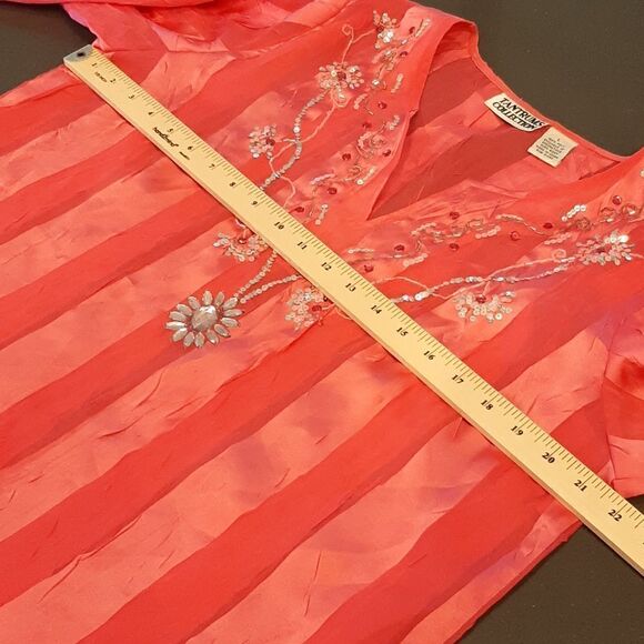 Tantrum Collection Pink Sheer with Sequins and Bling Shirt - Picture 7 of 8